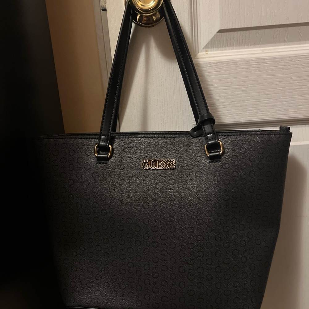 Guess Elegant Black Patterned Tote